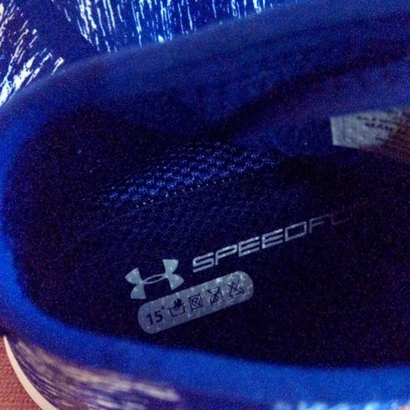 Under Armour Speedform Blue & White Abstract Pattern Lace Up Sneakers US 9.5 NWT - Picture 5 of 9